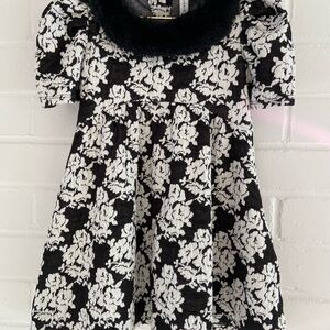 Janie and Jack Black and White Floral Dress